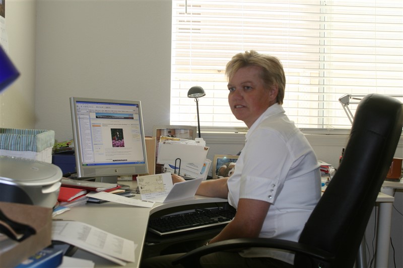 Jane Hayes at her home office